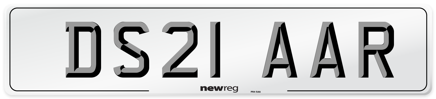 DS21 AAR Number Plate from New Reg
